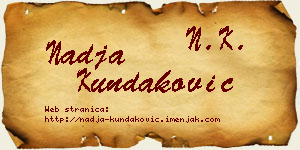 Nadja Kundaković vizit kartica